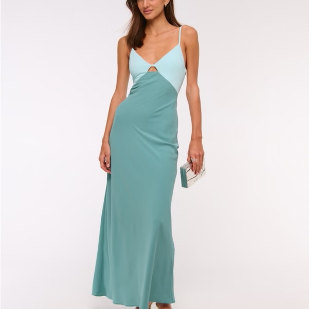 Abercrombie & Fitch Teal Open-Back Maxi Dress - Picture 3 of 8
